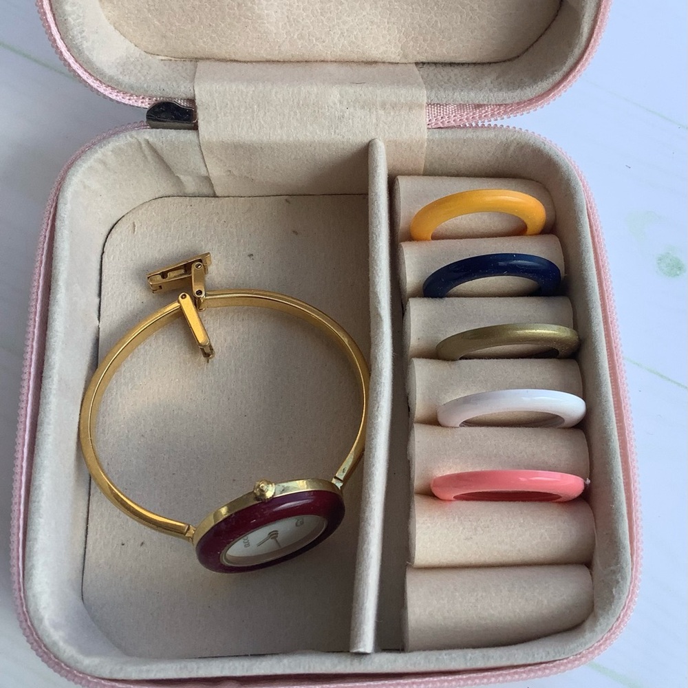 Interchangeable Bezel Bangle Watch with Colorful Rings💝